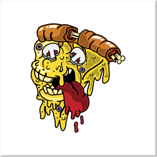 Melting Pizza Face Posters and Art